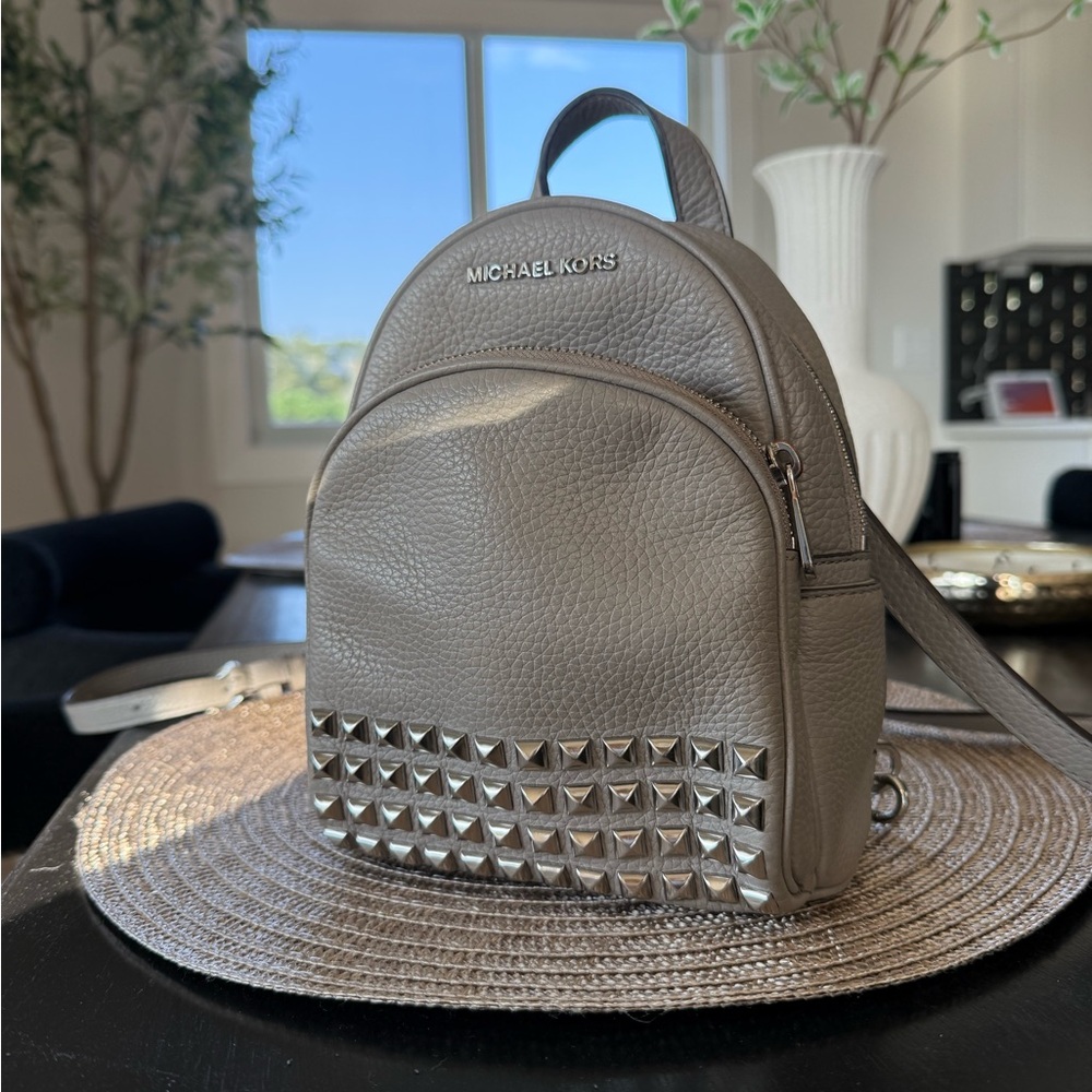 Michael Kors Taupe Studded Backpack